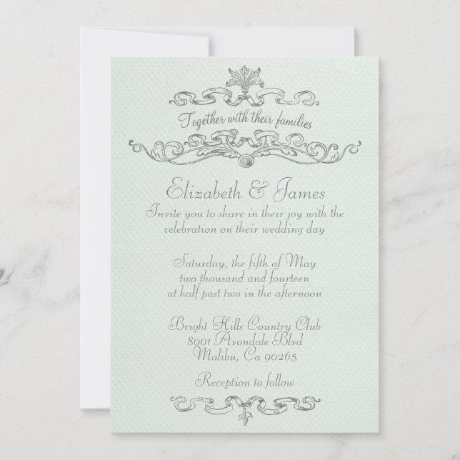 Invitations de mariage luxueuses et simples (Devant)