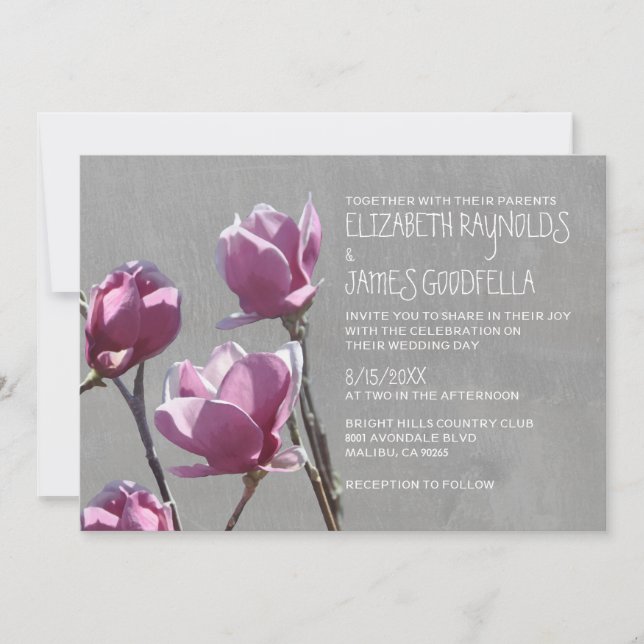 Invitations de mariage Magnolia (Devant)