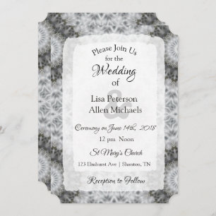 Invitations de mariage Mandala noir et blanc