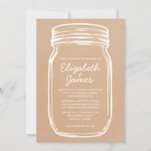 Invitations de mariage Mason Jar Vintage