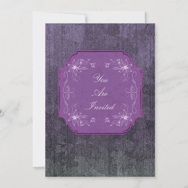 Invitations de mariage mauves (Devant)