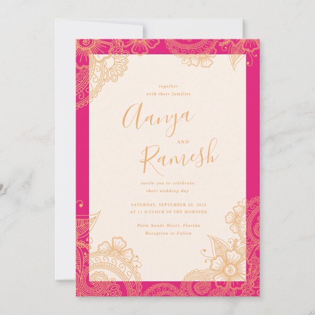 Invitations De Mariage Mehndi (Devant)
