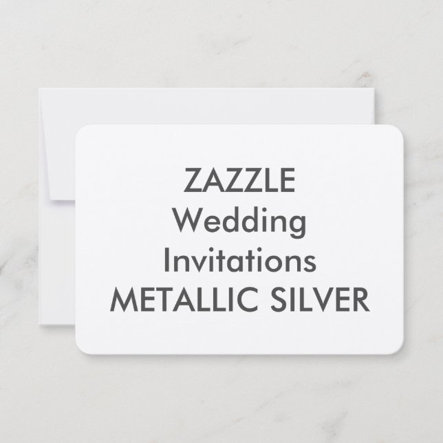 Invitations de mariage METALLIC SILVER 5" x 3,5" (Devant)
