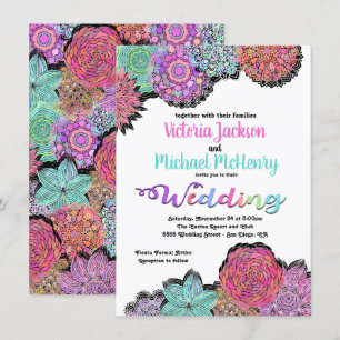 Invitations de mariage mexicain Fiesta Floral Mand