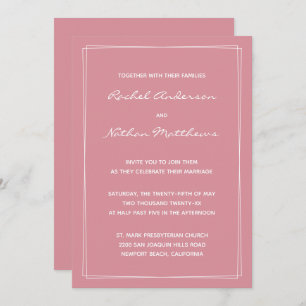 Invitations de mariage minimaliste Rose Hacienda