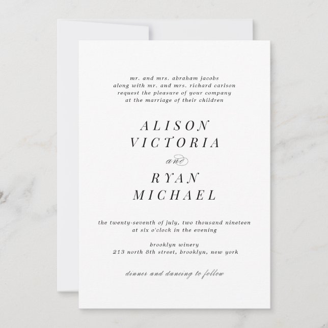 Invitations de mariage minimalistes (Devant)