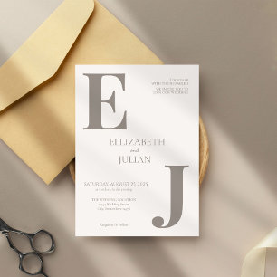 Invitations de mariage minimalistes Brown
