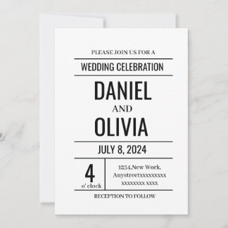 Invitations de mariage minimalistes modernes
