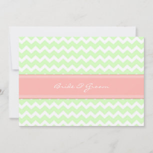 Invitations de mariage Mint Coral Chevron