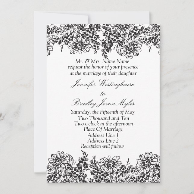 Invitations de mariage modèle (Devant)