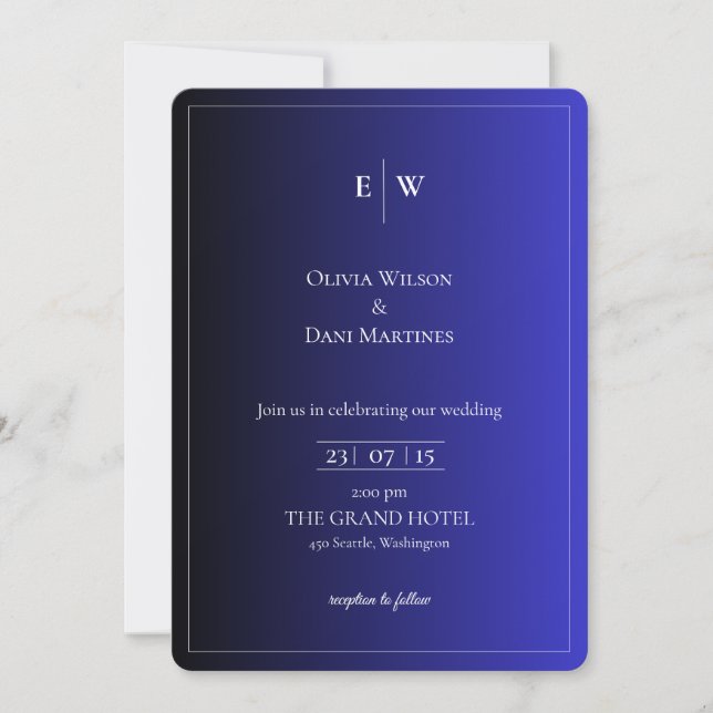 INVITATIONS DE MARIAGE modèle EN LIGNE avec fronti (Devant)