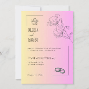 INVITATIONS DE MARIAGE modèle EN LIGNE avec fronti