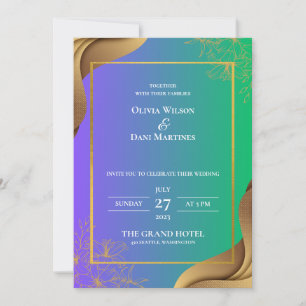 INVITATIONS DE MARIAGE modèle EN LIGNE avec fronti