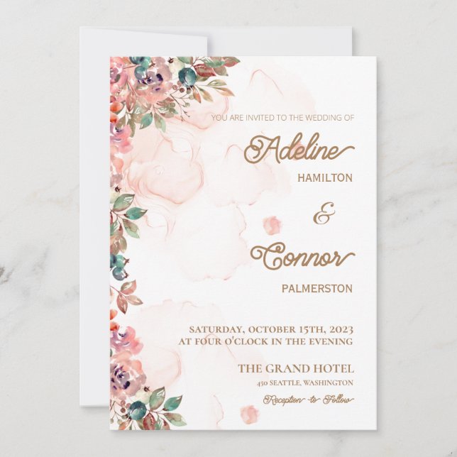 INVITATIONS DE MARIAGE modèle EN LIGNE avec fronti (Devant)