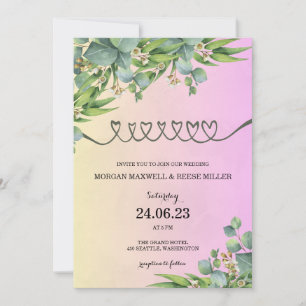 INVITATIONS DE MARIAGE modèle EN LIGNE FEUILLES VE