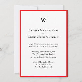 Invitations de mariage monogramme simples