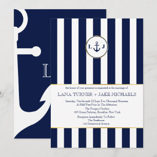 Invitations De Mariage Nautiques À La Marine