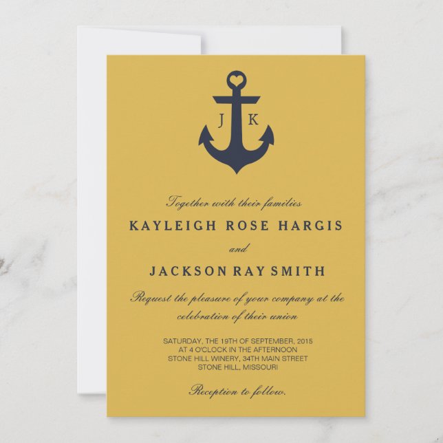 Invitations de mariage nautiques| Mariage (Devant)