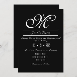 Invitations de mariage noir et blanc