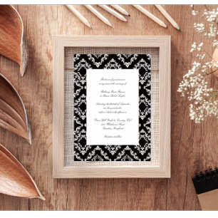 Invitations de mariage noir et blanc