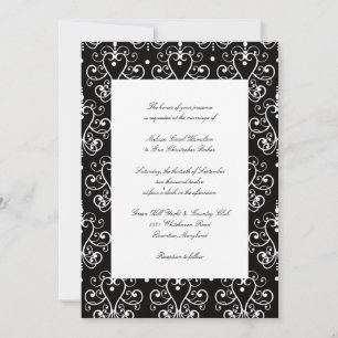 Invitations de mariage noir et blanc