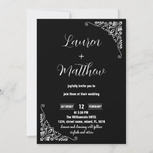 Invitations de mariage noir et blanc