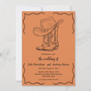Invitations de mariage occidental boho moderne
