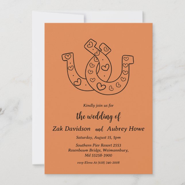 Invitations de mariage occidental boho moderne (Devant)