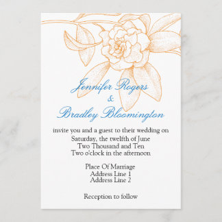Invitations De Mariage Orange Et Bleu