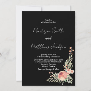 Invitations de mariage Orange Floral