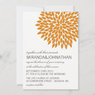 Invitations de mariage Orange Flower Design