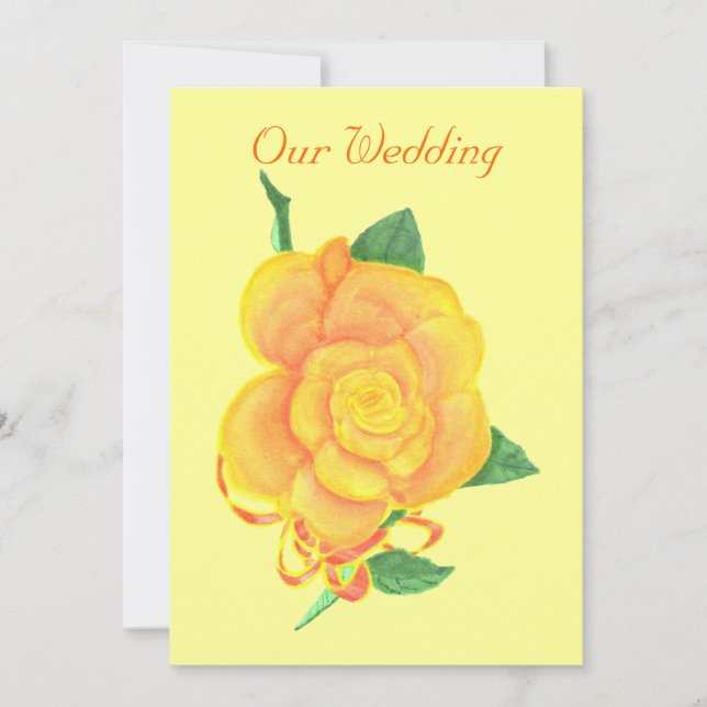 Invitations de mariage orange personnalisées (Devant)