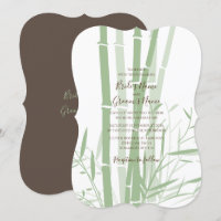 Invitations de mariage oriental élégant en bambou