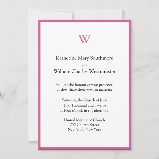Invitations de mariage personnalisées (Devant)