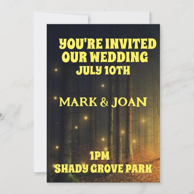 INVITATIONS DE MARIAGE PERSONNALISÉES DANS LA FORÊ (Devant)