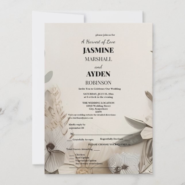 Invitations de mariage personnalisées élégantes (Devant)