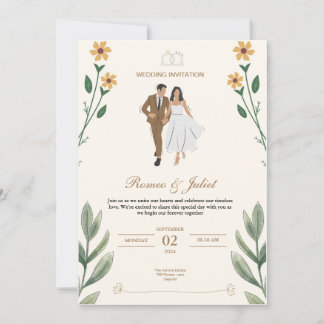 Invitations de mariage personnalisées élégantes