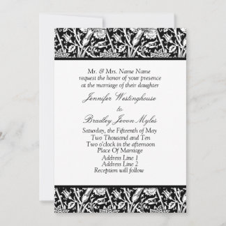 Invitations de mariage personnalisées en noir et b