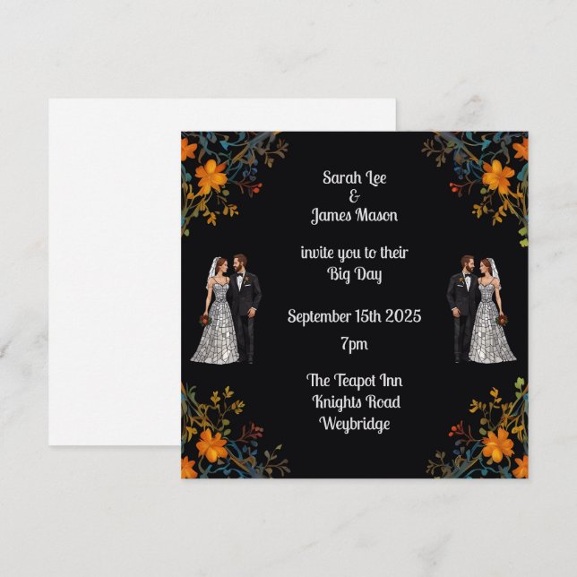 Invitations de mariage personnalisées et Invitatio (Devant / Derrière)