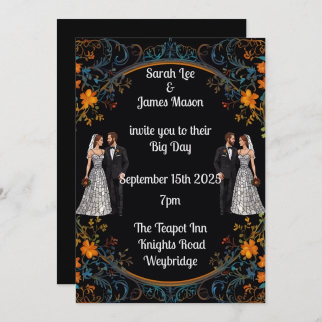 Invitations de mariage personnalisées et Invitatio (Devant / Derrière)