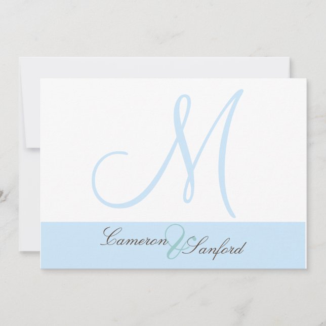 Invitations de mariage personnalisées Monogramme/b (Devant)