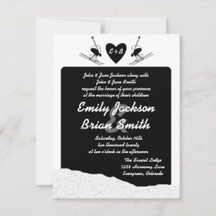 Invitations de mariage personnalisés de skieur bla