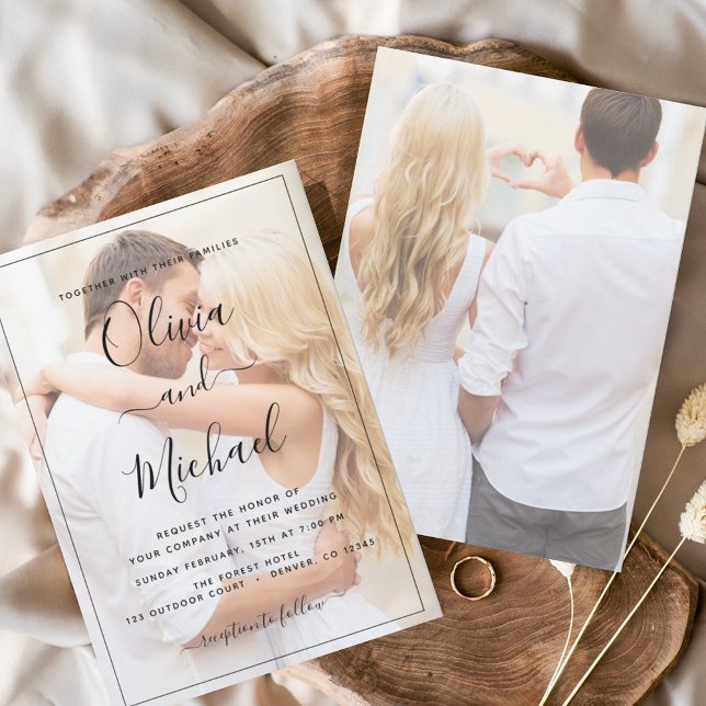 Invitations de mariage photo budget (Créateur téléchargé)