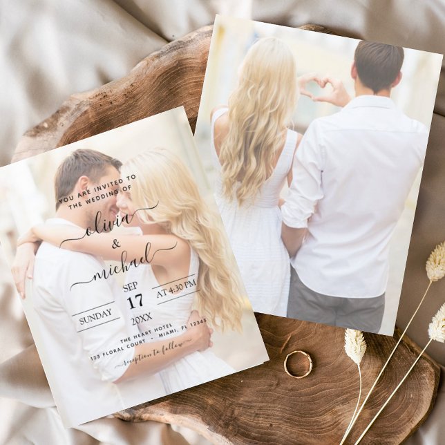 Invitations de mariage photo budget (Créateur téléchargé)