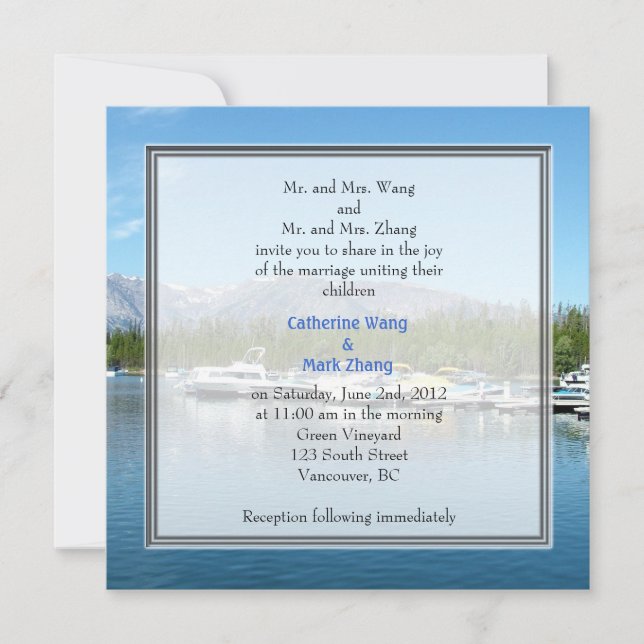 Invitations de mariage photo paysager. Grand Teton (Devant)