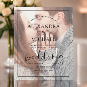 Invitations de mariage photo transparente du budge