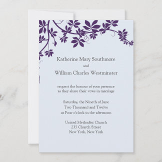 Invitations De Mariage Plum Et Poudre Bleu