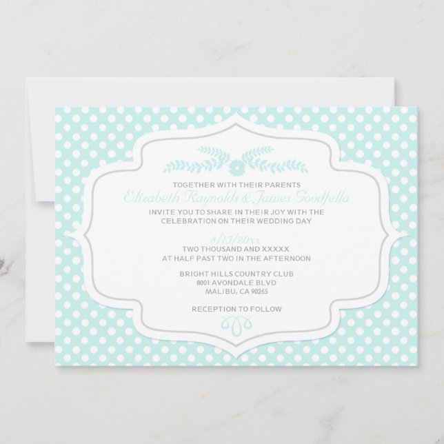 Invitations de mariage Poka Dot (Devant)