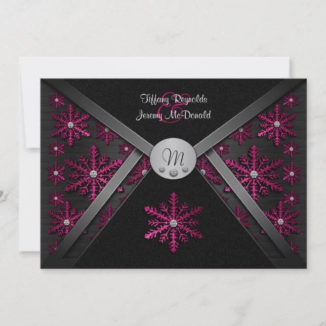 Invitations de mariage pour faucilles noires et ro (Devant)