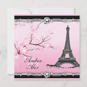 Invitations de mariage pour la tour Eiffel parisie